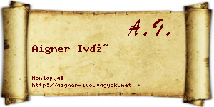 Aigner Ivó névjegykártya